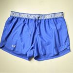 Under Armour Women's Blue Athletic Sporty Workout Logo Shorts Sz M Photo 4