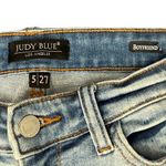 Judy Blue Distressed Raw Hem Blue Light Wash Boyfriend Jeans size 5 / 27 Photo 5