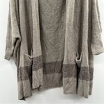 Barefoot Dreams CozyChic Lite Cliffside Gray Striped Cardigan Wrap One Size Photo 4