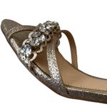Like New Jewel Badgley Mischka Rhinestone Glitter Heels Gold Size 5.5 Photo 6