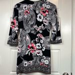 White House | Black Market Floral Print 3/4 Sleeve Tunic/Mini Dress Black Size S Photo 6