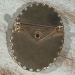 Vintage Estate Womens Glass Floral Brooch Pin Statement Piece Metal Back 1.7” White Photo 5