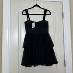 NWT Jonathan Simkhai Annabelle Tulle Silk Mini‎ Dress Size 2 Black Photo 2