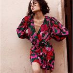 The Kooples  Dolce Vite Floral Mini Pink Longsleeve Dress Womens 100% Silk Size 0 Photo 12