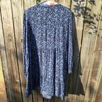 Beachlunchlounge Printed Tiered Babydoll Blue Dress XL Long Sleeves Photo 6