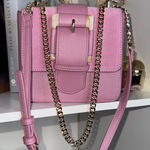White House | Black Market  Pink Pastel Suede Buckle Chain Mini Crossbody Bag Photo 0