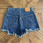 Levi's Levi’s Dark Wash Denim Cut Off Ribcage High Rise Shorts Button Fly Size 26 Photo 3