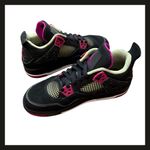 Jordan Air 4 Retro GS Black Vivid Pink Volt 705344-027 Youth 7.5Y Women 9 Shoes Photo 11