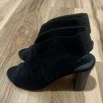 via spiga  Black Suede Leather Open Toe Heels Shoes Size 7 Photo 2