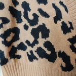 NBD NEW Small NWT Cheetah Print Cropped Low Cut Sweater Brown Black Animal Print Photo 3