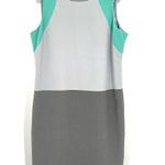 Sharagano Career Sheath Dress Size 14 Colorblock Mint green & Gray plus Photo 0