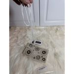 New: Bamboo Trading Co. Women's White Gold Beaded Crossbody Mini Bag/Wristlet Photo 7