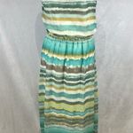 Apt. 9 Aqua cream and mocha blend chiffon maxi dress size small Photo 2