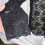 Dialogue Long Sleeve Black Lace Overlay V Neck Stretchy Anywhere Top Medium Photo 4