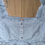 Free People  Leave It To Me Babydoll Blouse Blue Top Size M Photo 4