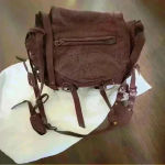 Leather Messenger Bag Crossbody Flap Over Purse Shoulder Bag Satchel Brown Photo 5