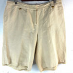 Charter Club  Allison Fit 16 Linen Blend High Waist Lined Shorts Beige Tan Photo 0