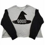 Zoe & Liv Womens Black & Grey Good Bad Flip Sequin Halloween Sweatshirt Size XXL Photo 1