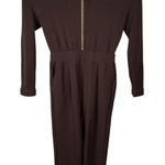 Varley  Talia Super Soft Coffee Bean Chocolate Brown Zip Up Jumpsuit Size Medium Photo 0