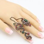 Gorgeous Boho Style Gold Plated Double Finger Adjustable Ring Photo 5