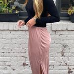 ZARA Classy timeless Brown satin midi slip skirt sz s  Photo 2