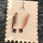 Rose Gold and Black Geometric Earrings Photo 0