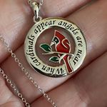 Sterling Silver Red Cardinal  Pendant Necklace Photo 2