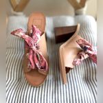 Dolce Vita Aleeya Red Floral Scarf Tie Leather Block Heel Peep Toe Sandals 8.5 Photo 14