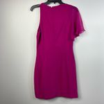 Cushnie et Ochs One Shoulder Cutout Frill Magenta Cocktail Mini Dress Photo 4