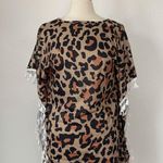 Cheetah Print Fringe Shawl Top Multi Size L Photo 0