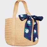 Draper James NWT  Everyday floral scarf straw tote bag Photo 1