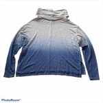 Good hYOUman Good Human Cowl Neck Turtleneck Shirt Ombré Blue Medium Best Fam Ever Photo 6