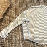 Reformation Creme White Striped Button-Down Shirt Photo 7