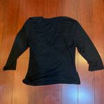 Grace Elements  Black Long Sleeve Ruched Top Size Large Photo 3