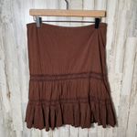 American Vintage Vintage Y2K Chocolate Brown Crochet Trim Midi Skirt Womens Size Small Photo 4