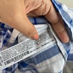 ZARA blue plaid faux wrap short sleeve V neck babydoll dress size large Photo 4