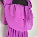Misa  Los Angeles Micaela Dress Sz M Orchid Purple Midi Off‎ Shoulder Designer Photo 4