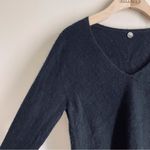 margaret o'leary 100% Cashmere Ruffle Sleeve Sweater Black size M Photo 3
