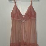 Victoria's Secret Y2K Sheer Lace & Mesh Flyaway Babydoll Slip Women’s L Vintage Photo 4