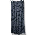 Nordstrom  Rack Black Gray Floral Tailored Pleated Wide Leg Flowy Pants Small Photo 4