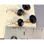 Kenneth Cole New York Black Glass Dangle Earrings Gold Tone Faceted 1.5" New Photo 3