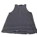 French Connection  Women’s M Blue And White‎ Nautical Stripe Tank Vneck Preppy Photo 2