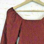 Urban Outfitters  Twist Front Crop Top Women XS Terra Cotta Embroidered Vneck $64 Photo 9
