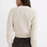Madewell Greywood Crop Cream Beige Button Down Cardigan Sweater L Photo 1