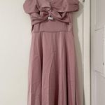 Pink Satin Party Prom Evening Bridesmaids Dress Size L Photo 1