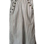 American Eagle Striped Linen Cropped Pants, size Small Photo 1