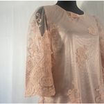 Simply Couture  Sz XL Peach Laced 3/4 Sleeve Tunic‎ Top Shirt Dress Lace Tops Photo 2