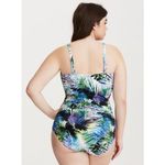 Torrid  plus size 2 Underwire Lace-Up One Piece Swimsuit NWOT Tropical Floral Photo 3