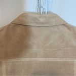 Vintage Ultra Suede Leather Tan Custom Made Long Sleeves Button Up Blouse Top Size M Photo 9