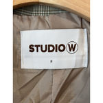 Studio W Blazer Womens Size 14 Beige Plaid 3 Button Business Suit Jacket Pockets Tan Photo 5